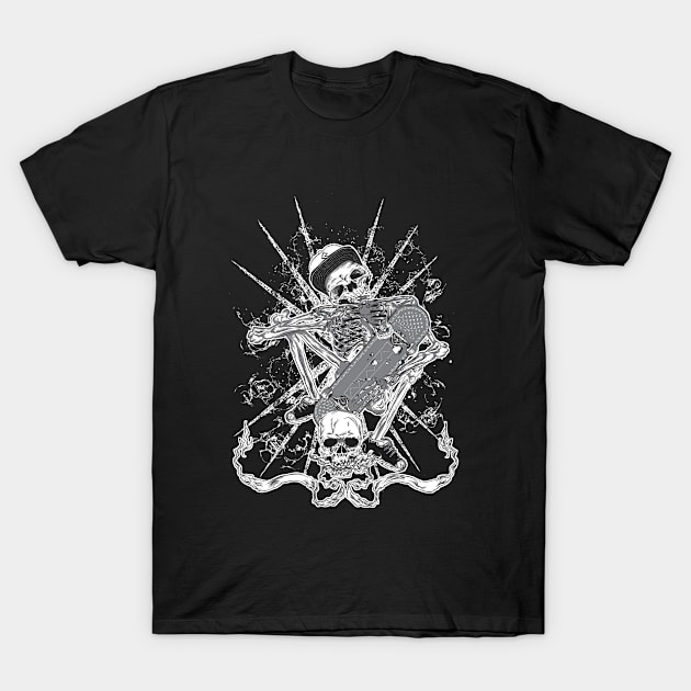 THE SKATEBOARD SKULL T-Shirt by azieescansee